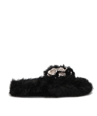 Chika Kisada(チカ キサダ)METAL FLOWER+PIERCED FUR SANDAL