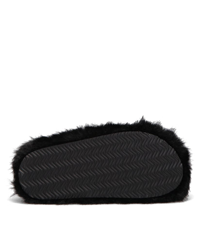 METAL FLOWER+PIERCED FUR SANDAL