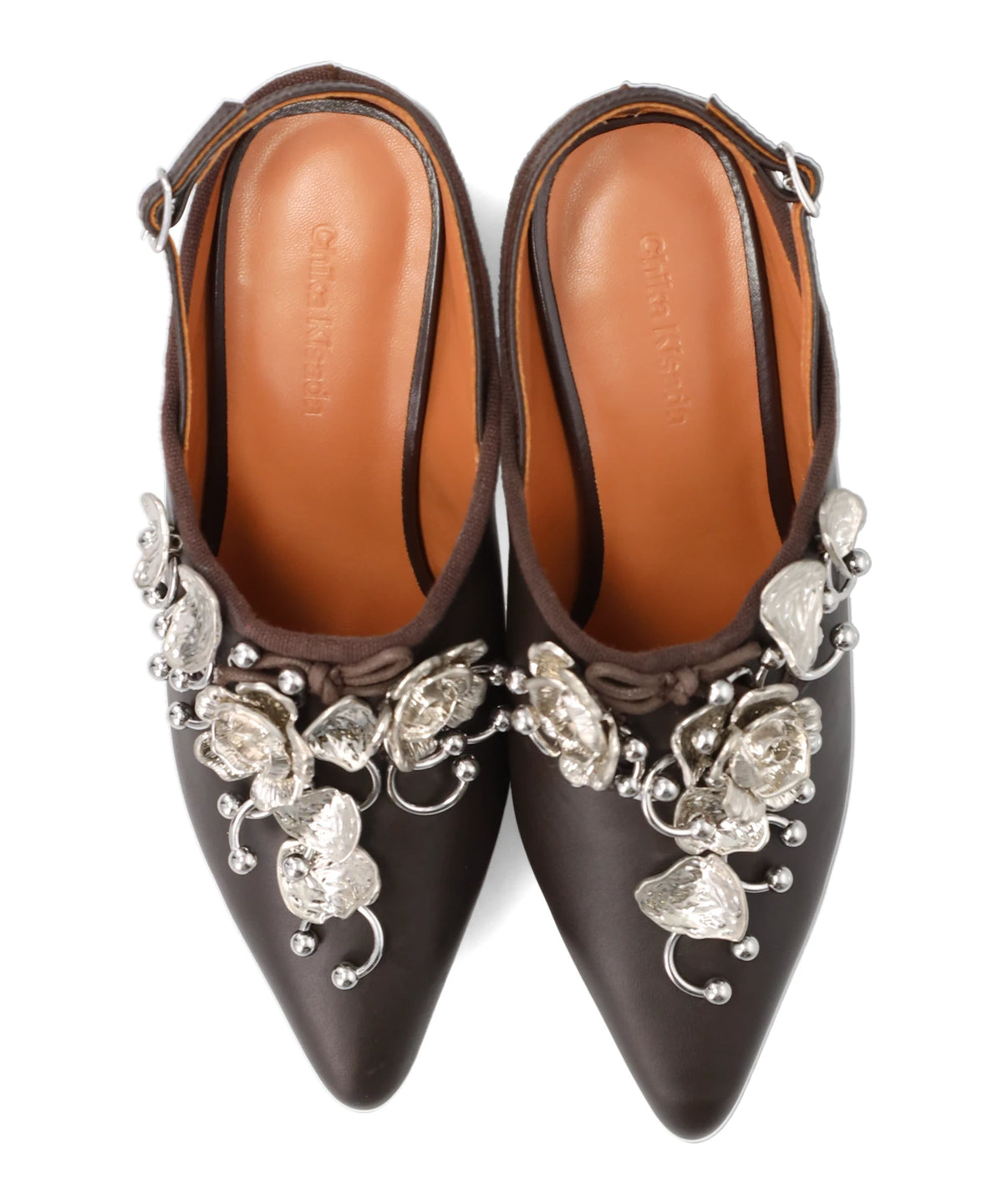 FLOWER MOTIF PIERCED PLATFORM SANDAL