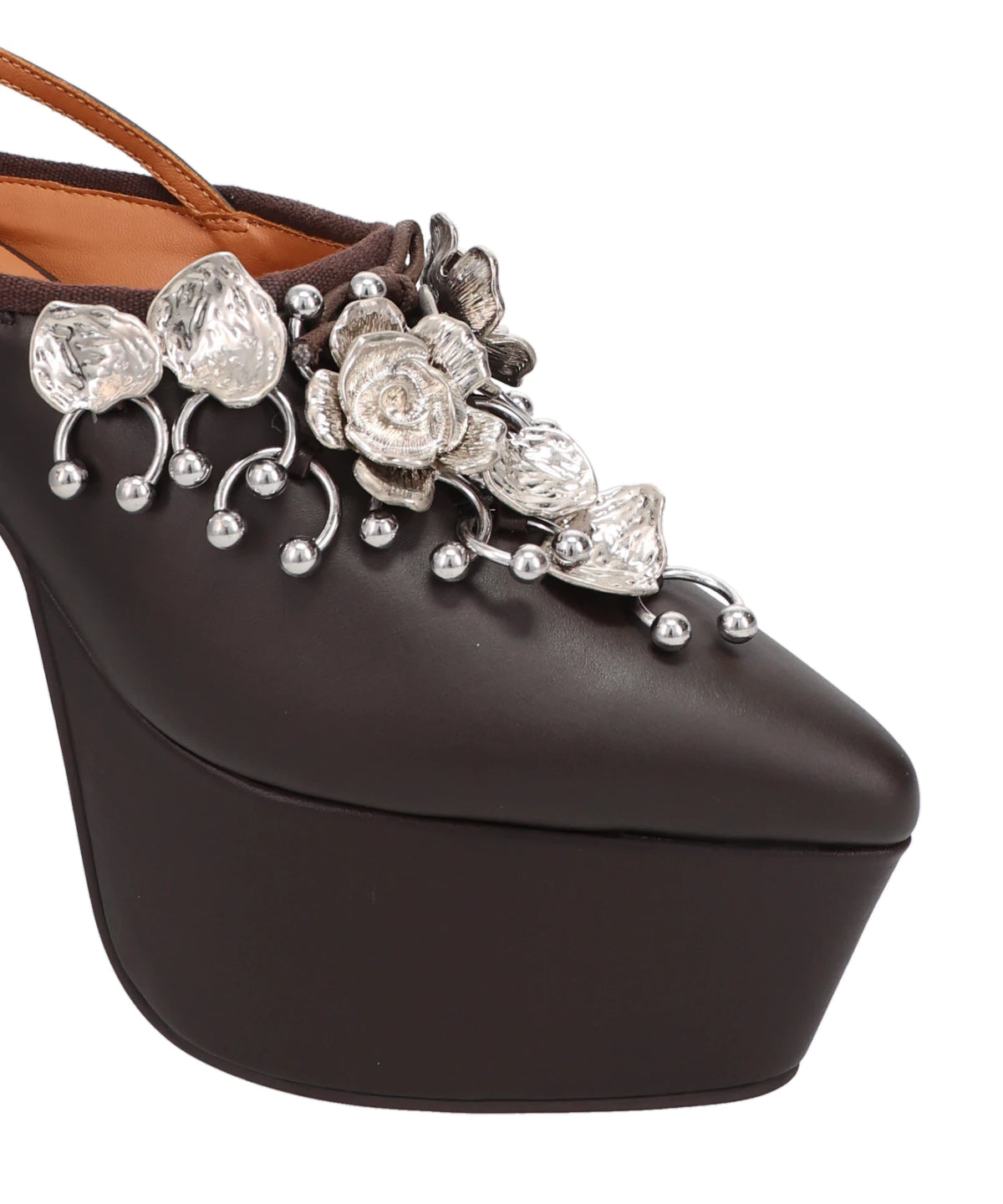 FLOWER MOTIF PIERCED PLATFORM SANDAL