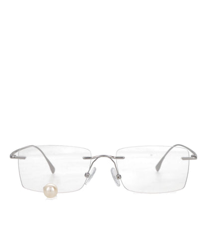 FRAMELESS PEARL TEAR SQUARE GLASSES