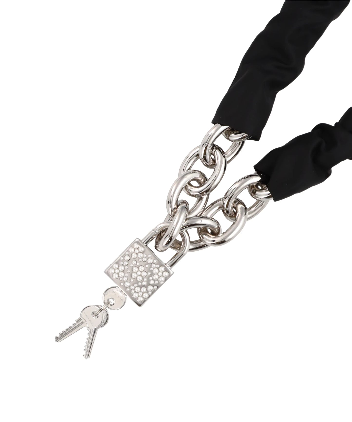 SLEEVE CHAIN BELT W/ EMBELLISHED PADLOCK