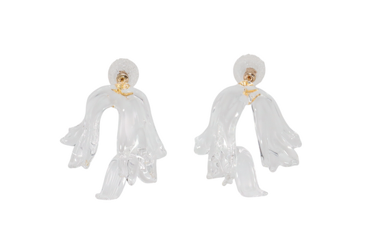 Mame Kurogouchi(マメ クロゴウチ)FLORAL MOTIF HANDCRAFTED GLASS EARRING