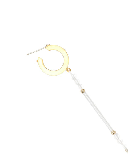 FLORAL MOTIF LONG GLASS EARRINGS