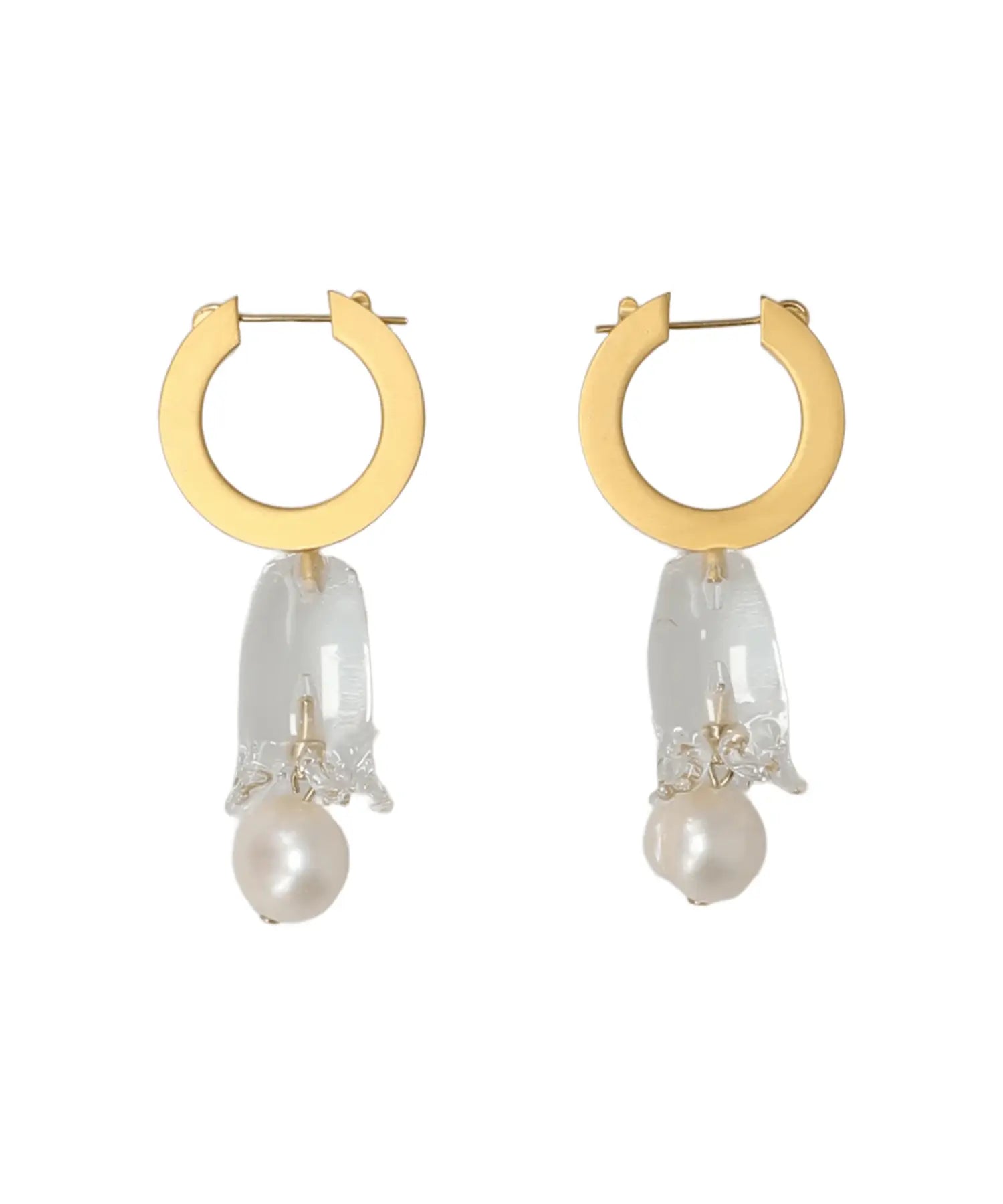 Mame Kurogouchi(マメクロゴウチ) 2026AW FLORAL MOTIF GLASS EARRINGS MM26FW-AC308