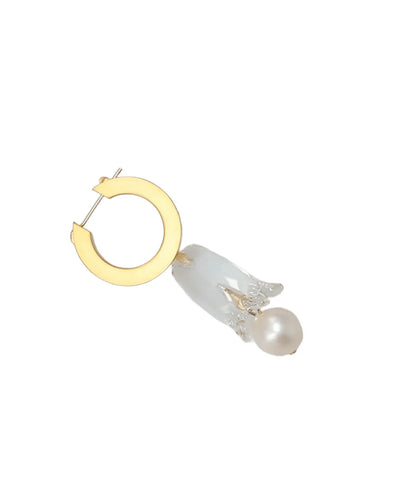 FLORAL MOTIF GLASS EARRINGS