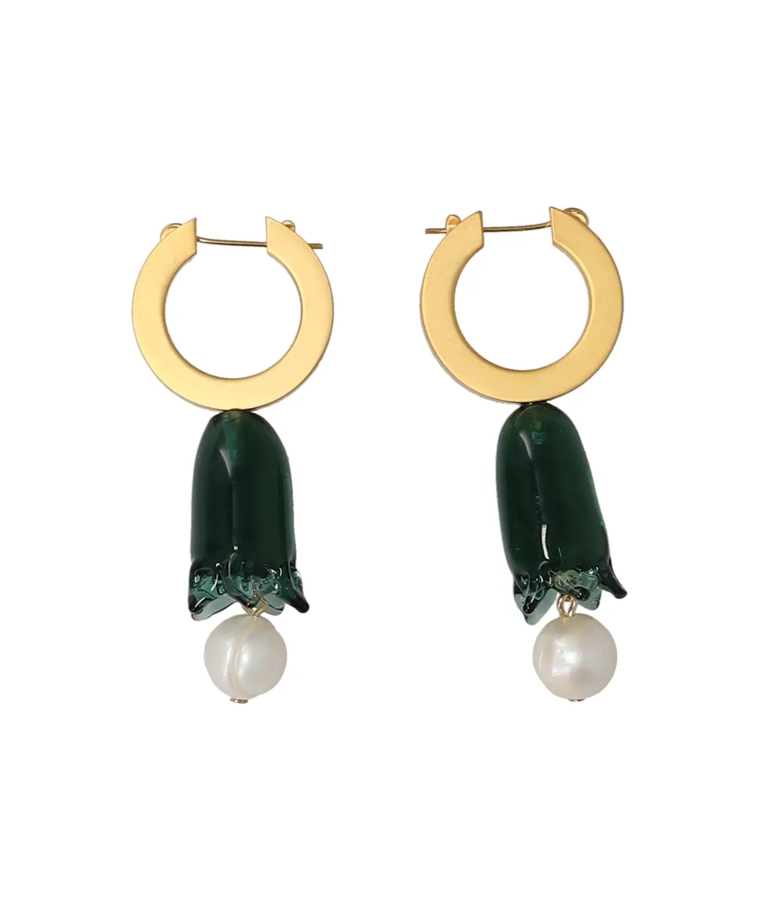 Mame Kurogouchi(マメクロゴウチ) 2026AW FLORAL MOTIF GLASS EARRINGS