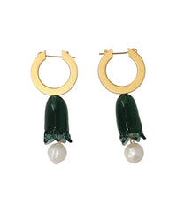 Mame Kurogouchi(マメクロゴウチ) 2026AW FLORAL MOTIF GLASS EARRINGS MM26FW-AC308