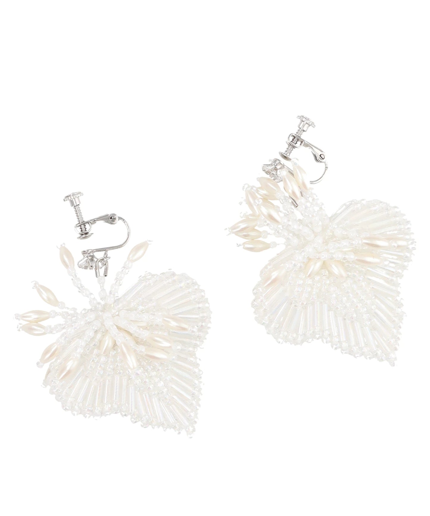 WHITE CLOVER BEADS EARRINGS