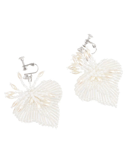 WHITE CLOVER BEADS EARRINGS