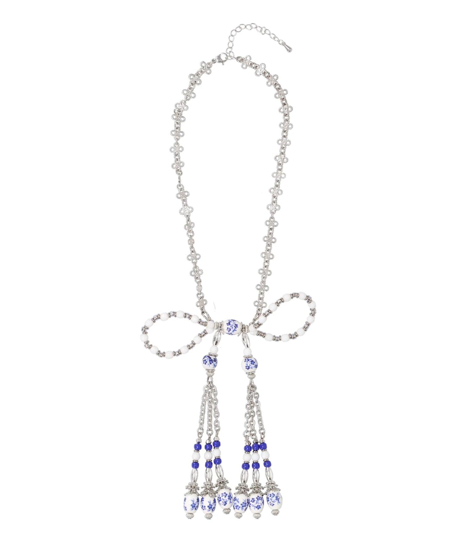 アクセサリー blue and white porcelain ribbon necklace tanakadaisuke BLUE AND WHITE PORCELAIN RIBBONCHAIN NECKLACE
