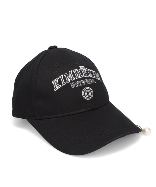 KIMHEKIM(キムヘキム) 2026SS PEARL PIERCED BASEBALL CAP FW24-HT02-BK