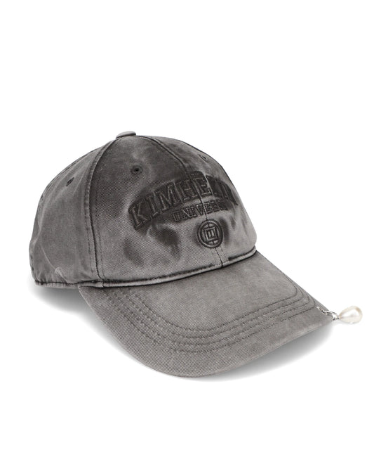 KIMHEKIM(キムヘキム) 2026SS UPCYCLED PEARL PIERCED BASEBALL CAP PS25-HT02-GY