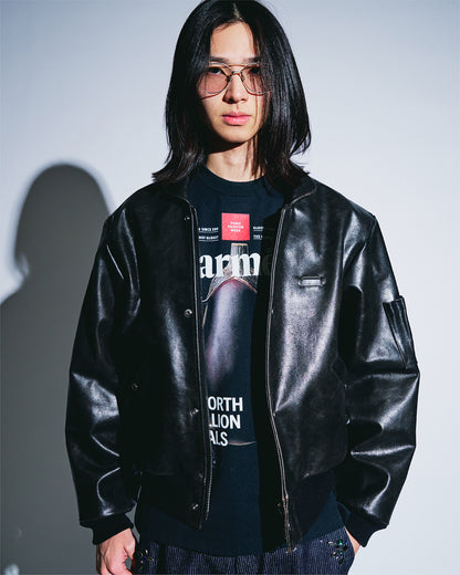 CRACKED LEATHER FLIGHT JACKET