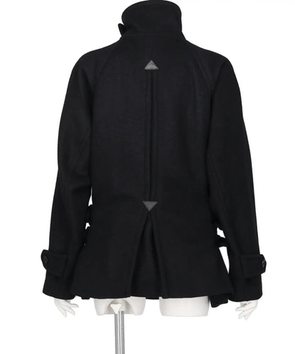 WOOL MELTON LOOP SHORT TRENCH JACKET