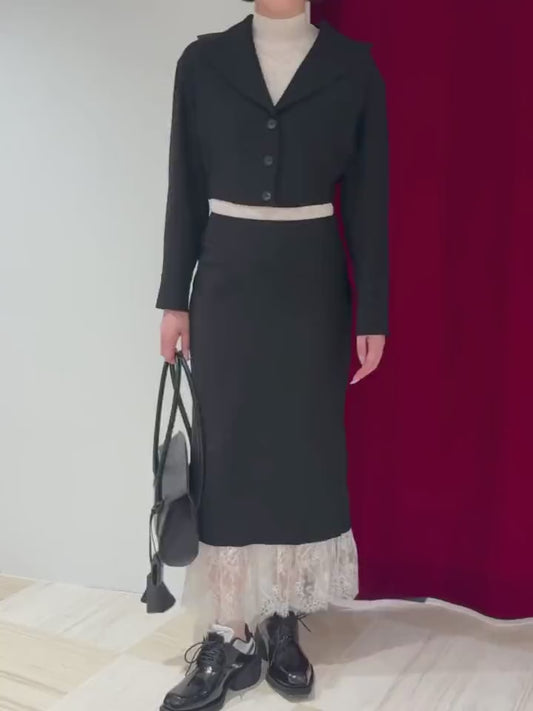 PLEATED PANELED SKIRT