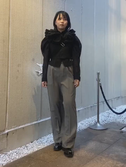 EMBROIDERED LACE COL MONTANT TOP