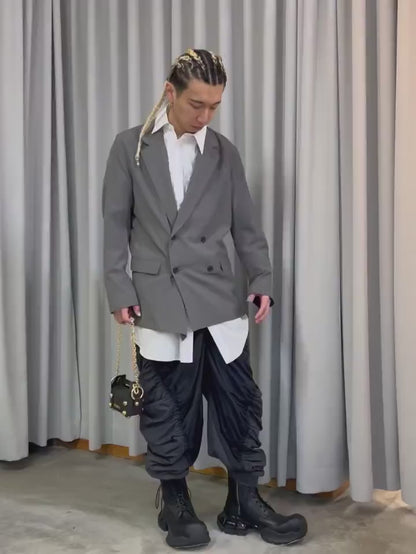 WOOL WASHER TROPICAL DOUBLE BREASTED JACKET