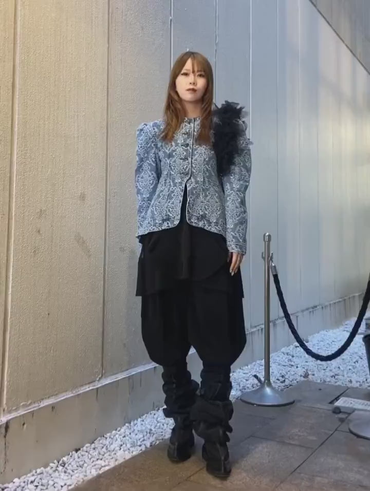 FETICO(フェティコ) 2026SS DAMASK-JACQUARD DENIM PEPLUM JACKET
