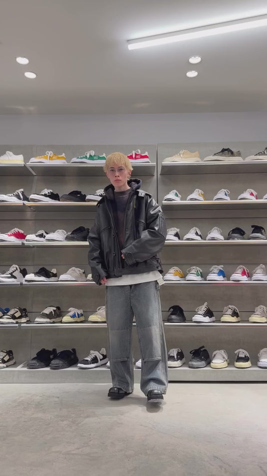 VINTAGE WASHED PAINTER DENIM WIDE PANTS