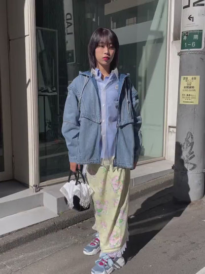 DETACHABLE SHIRT - WHITE×BLUE