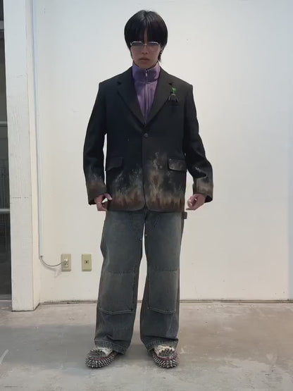 DIRTY SPIKE TOE CAP CANVAS SNEAKER