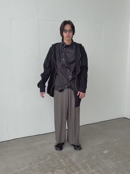 MODAL FRONT FLAT 1PLEATED EASY TROUSERS