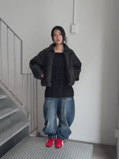 INFLATED BALLOON LEATHER JACKET