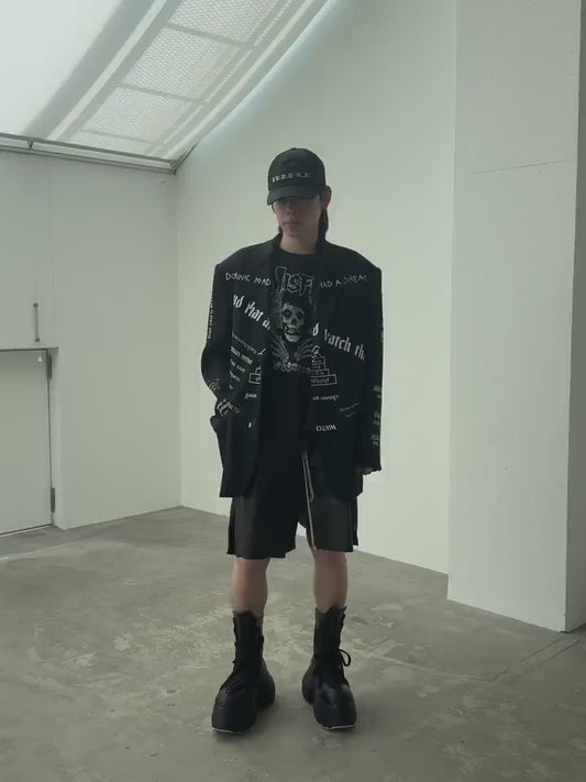 "TATTOO" PRINTED TAILORED JACKET
