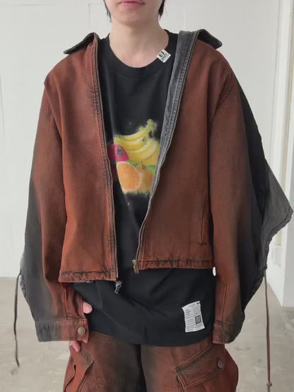 CONVERTIBLE HOODED DENIM JACKET