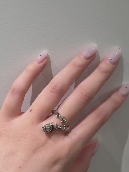 DOWNWARD ROSE RING