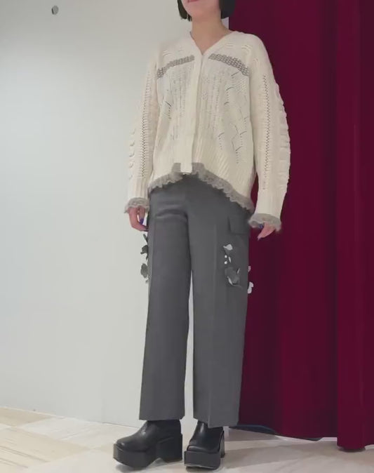 WOOL CABLE KNIT CARDIGAN