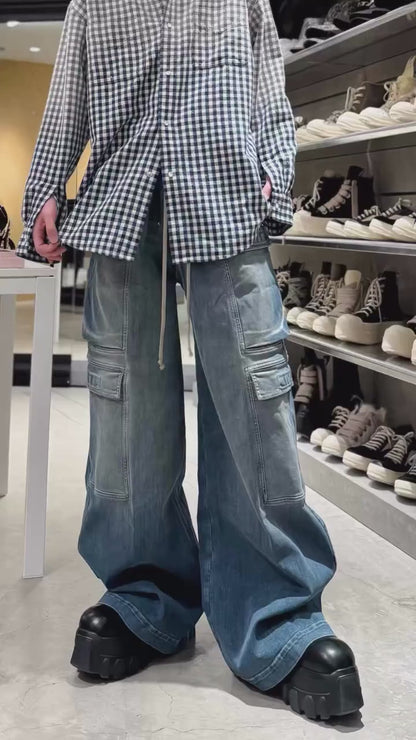 DOUBLE CARGO JUMBO BELAS - WASHED INDIGO