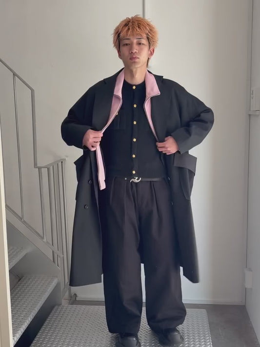 ”D”BUCKLE SUPER WIDE CHINO PANTS