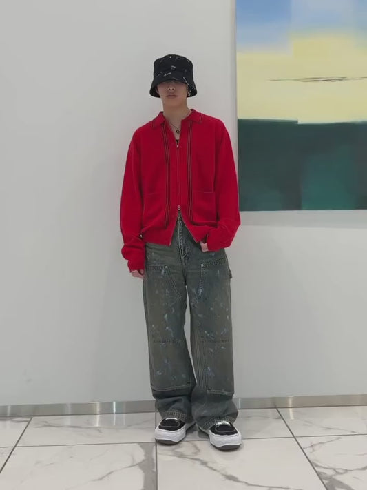 "HENRY" CASHMERE KNIT POLO CARDIGAN