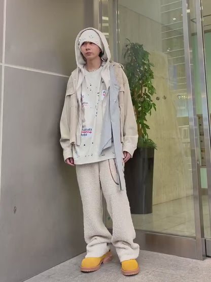 TROMPE L'OEIL EMBROIDERY KNIT PANTS