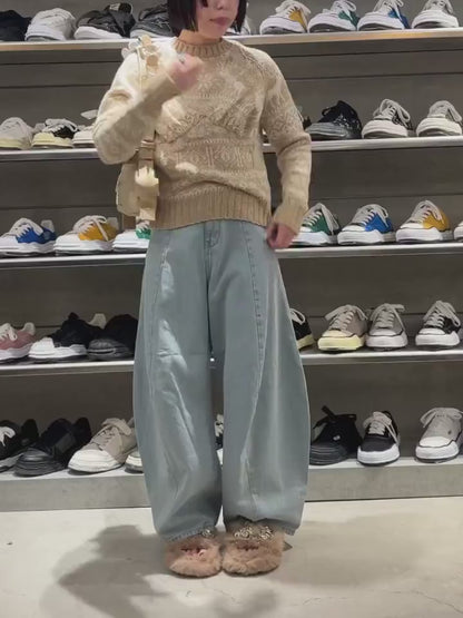 METAL FLOWER+PIERCED FUR SANDAL