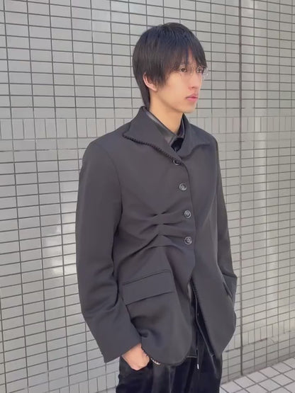 PLEATED BLAZER BLACK