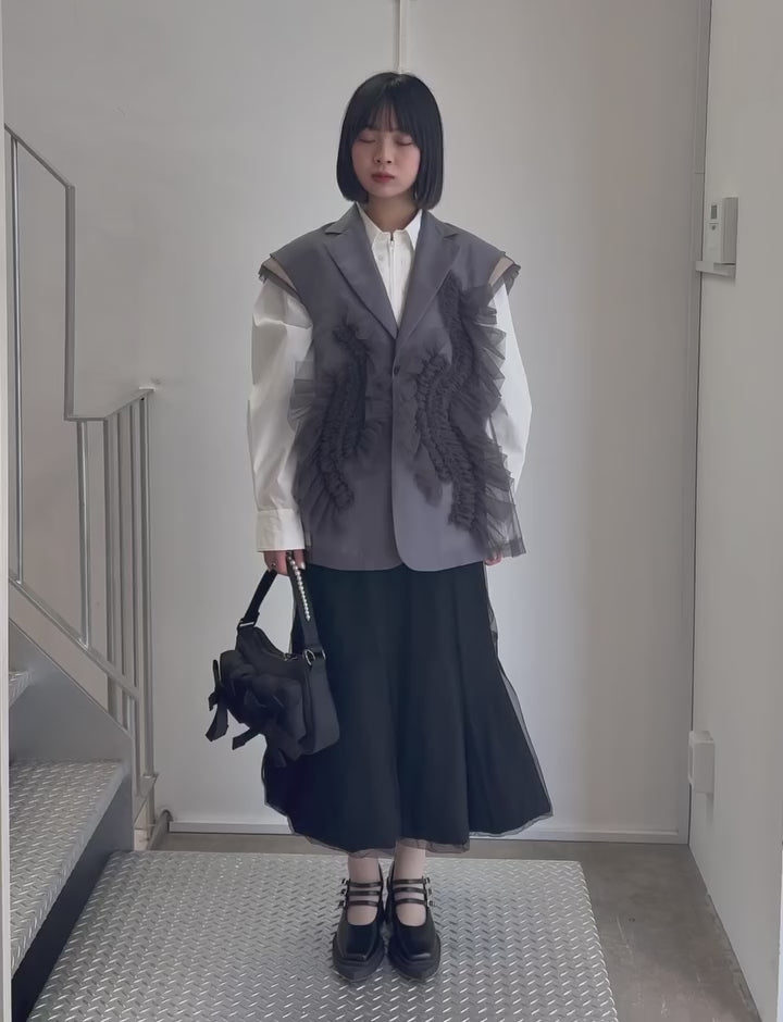 Chika Kisada(チカ キサダ)TULLE SLEEVELESS JACKET – MIDWEST ONLINE
