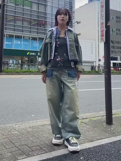 CUT OFF DENIM PANTS