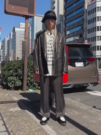 SHEEP LEATHER DOUBLE BRESTED BLEAZER