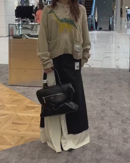 WOOL SLACKS COMBINED SKIRT