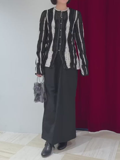 FLUID JACQUARD KNIT CARDIGAN