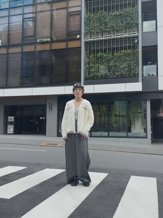 WOOL CABLE KNIT CARDIGAN