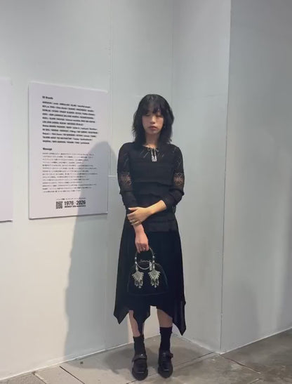 VELVET TULLE GATHERED SKIRT