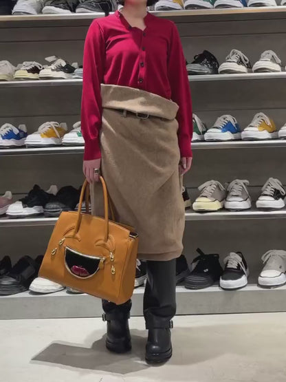 PLEADING EMOJI LEATHER BAG
