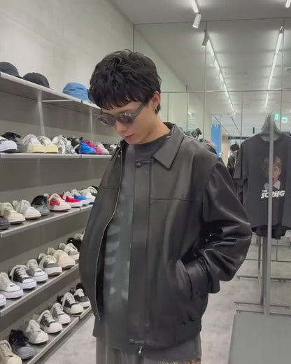 LEATHER BOMBER