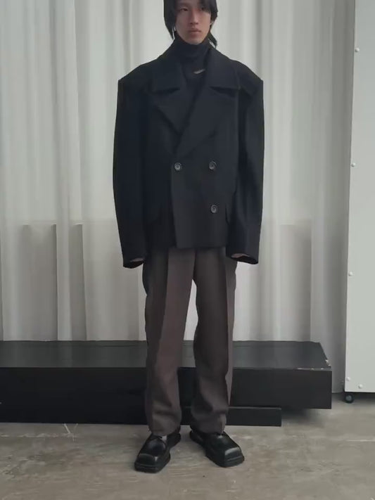 SCULPTURAL WIRED 1PLEATED TROUSERS