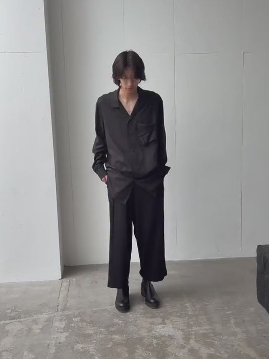 OPEN-COLLAR RAYON SHIRT