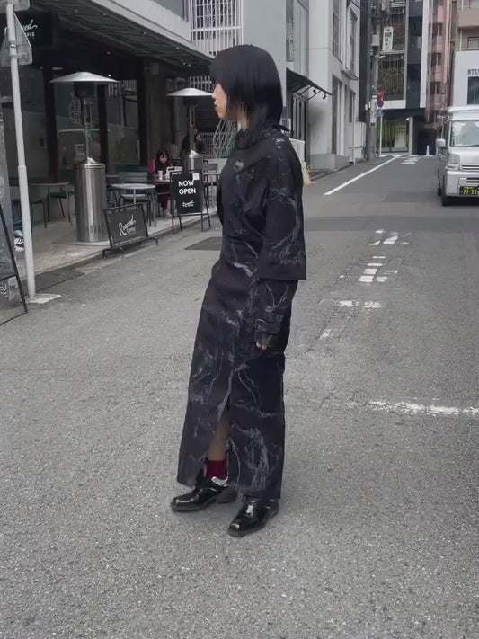 DENIM FASCIA MAPPING SKIRT